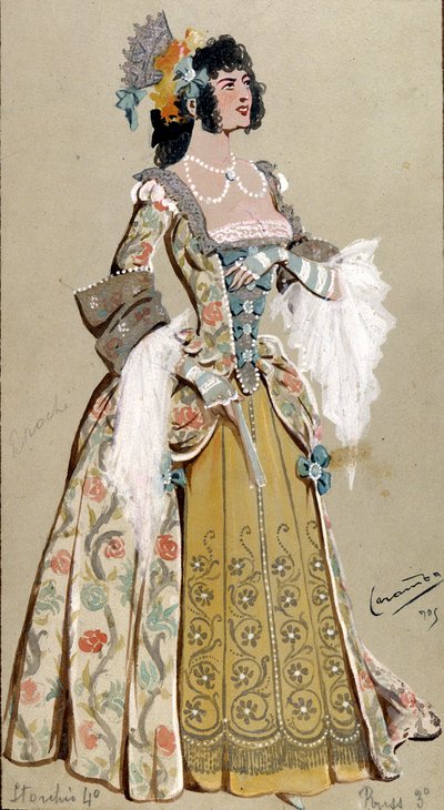 Costume per la Contessa Almaviva, da "Le nozze di Figaro", 1905 da Luigi Sapelli Caramba